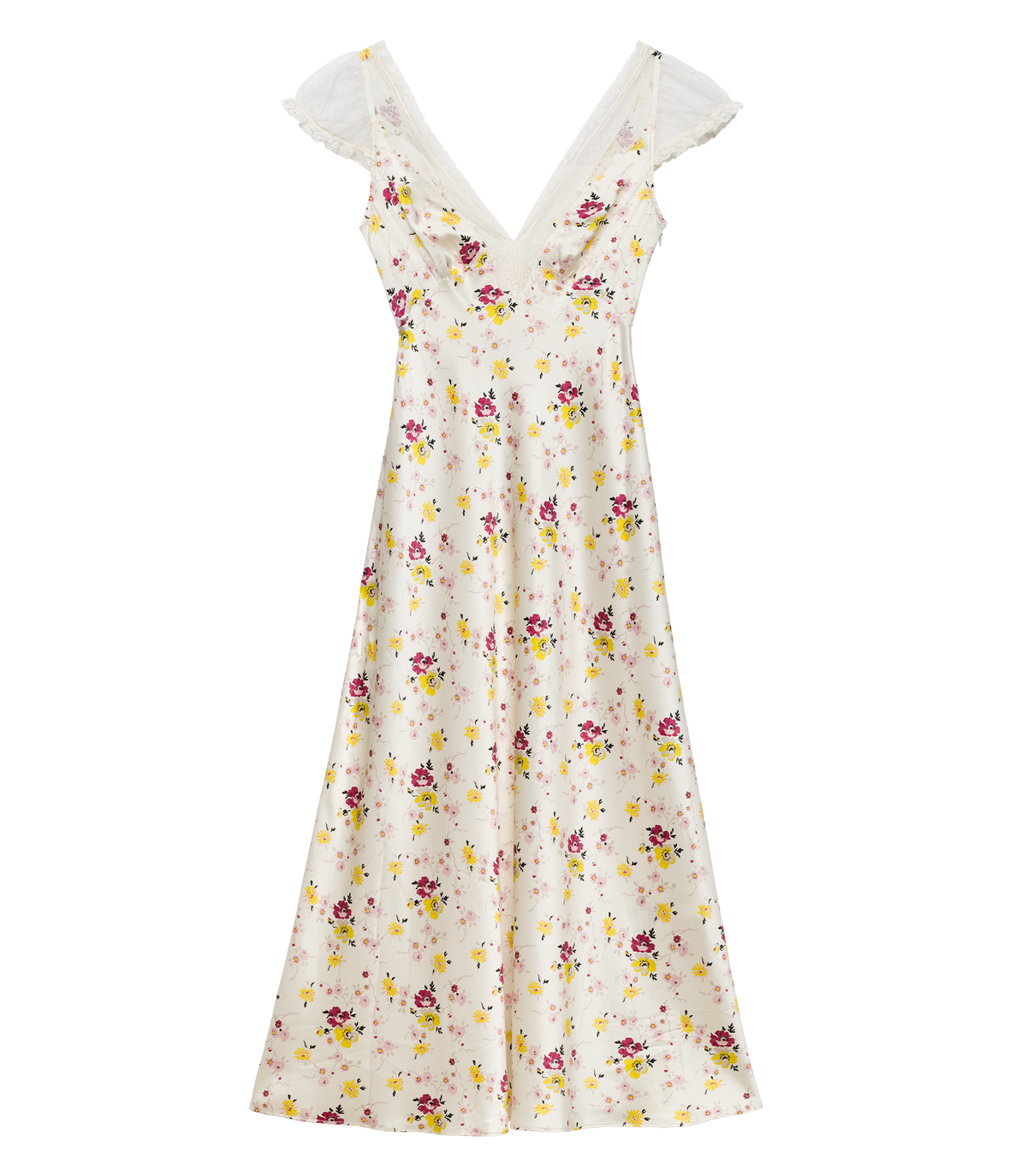 Corelia Silk Satin Dress in Sweetbriar Floral