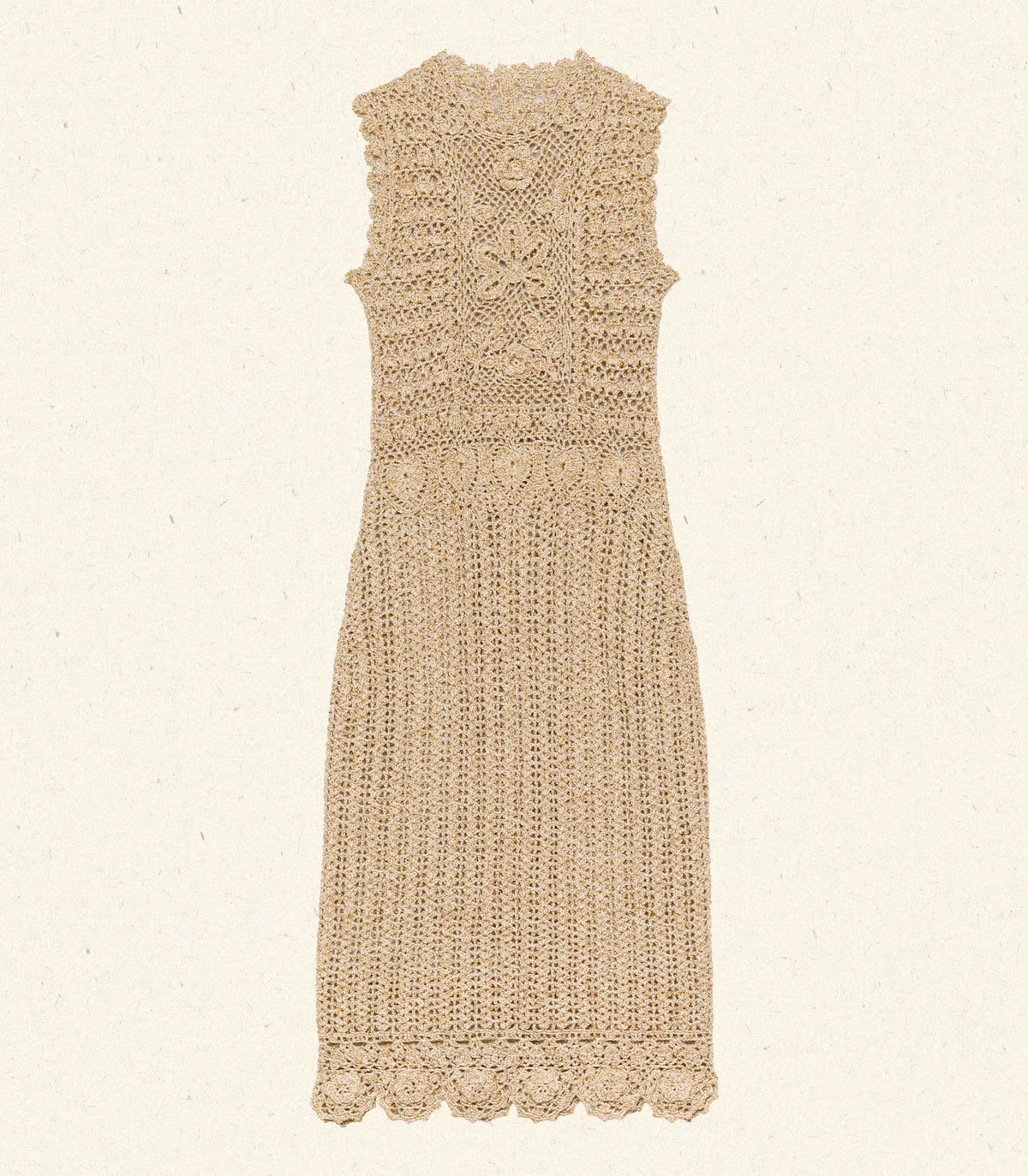 DÔEN Heirloom Esmina Metallic Gold Midi Dress