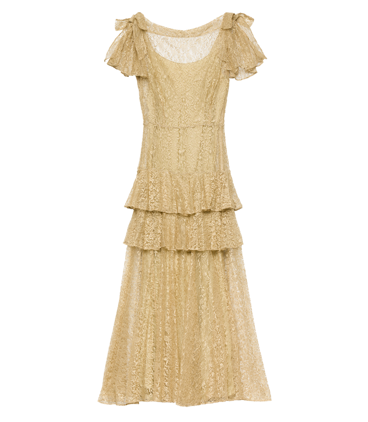 Garbo Dress – Burnished Gold Lace Evening Gown