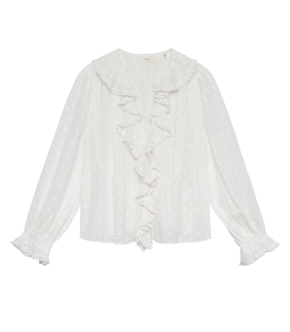 Hardy Embroidered Top in Salt | Organic Cotton Voile