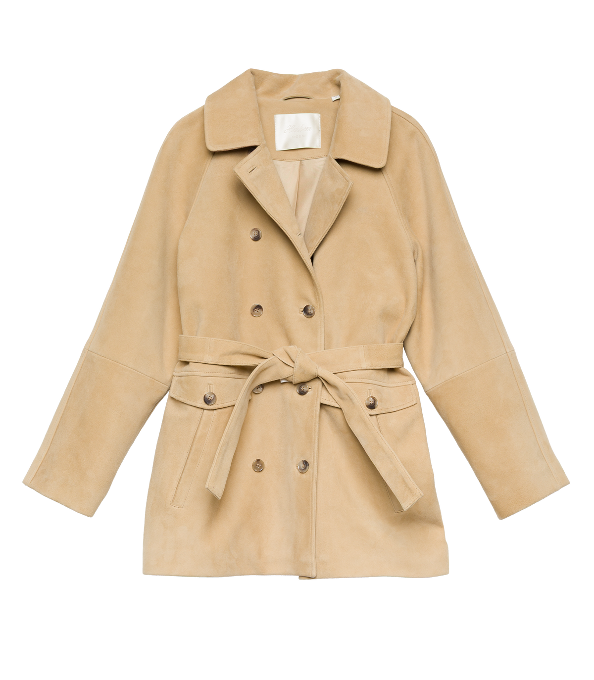 Hutton Goat Suede Trench Coat | Blonde