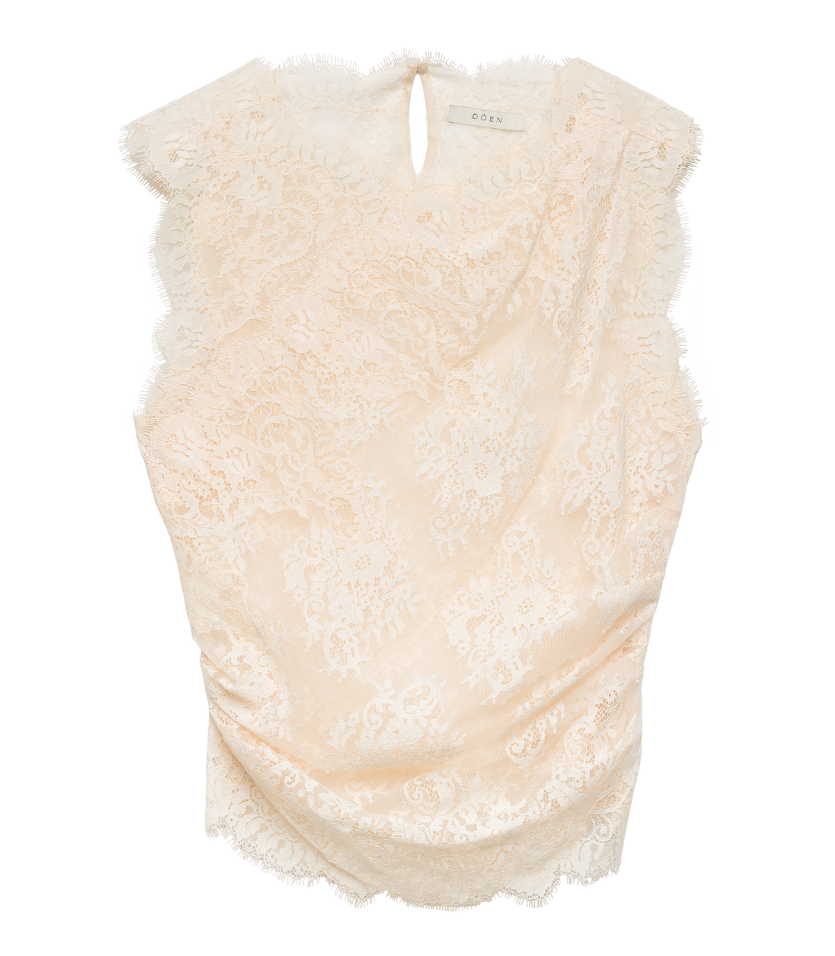 Nailah Floral Lace Sleeveless Top – Candlelight | V-Neckline