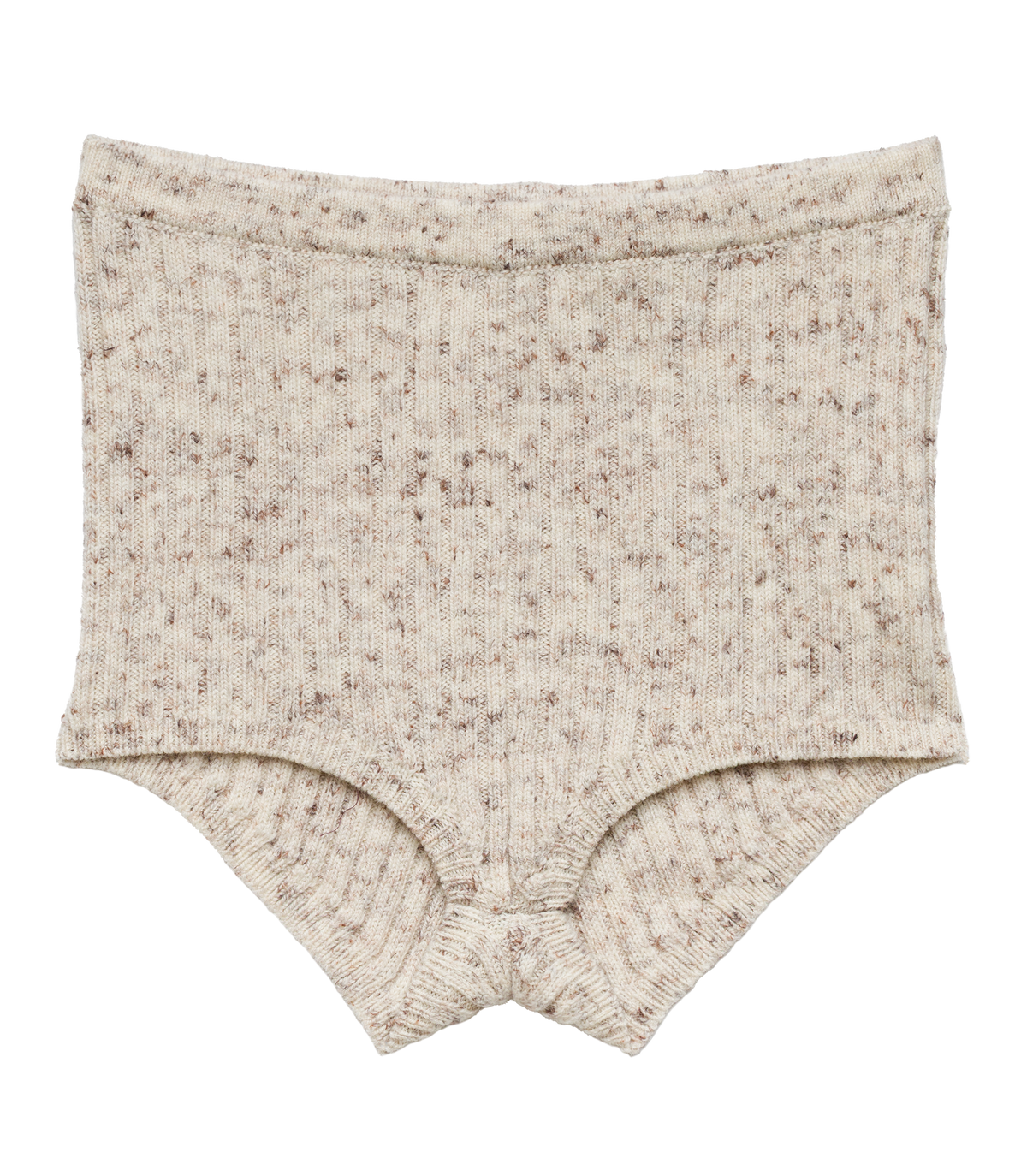 Tavia Short Sabbia Melange | Merino Wool Ribbed Knit Short