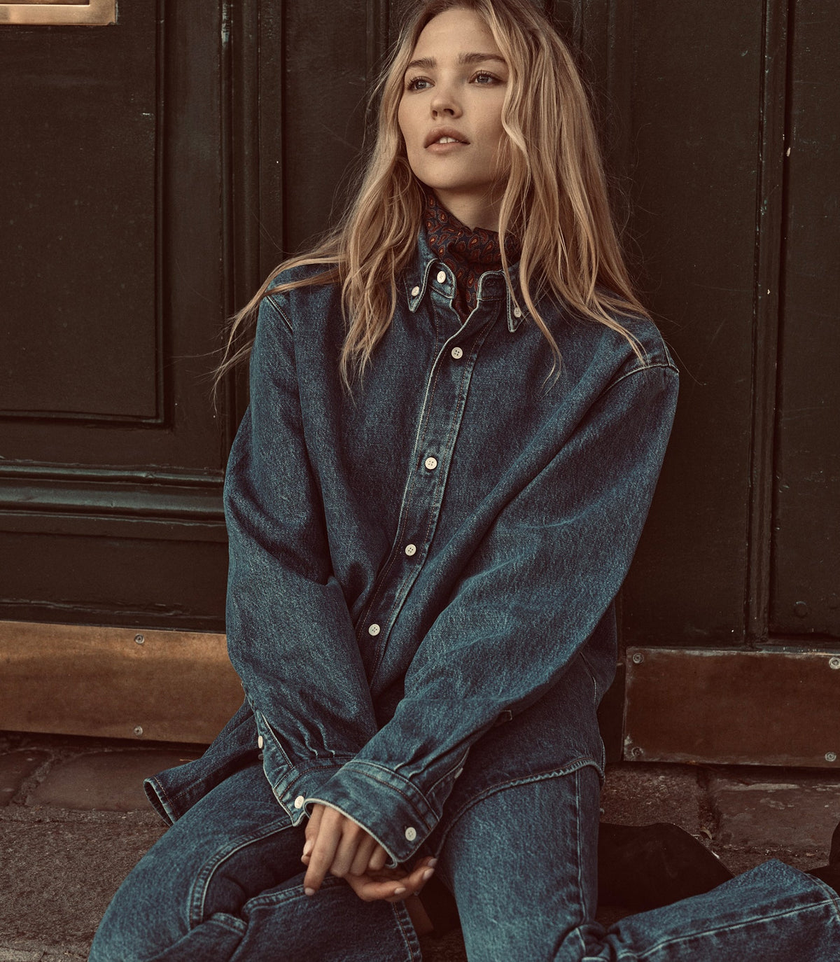 Bacall Regenerative Cotton Denim Shirt – Roussillon Mid Wash