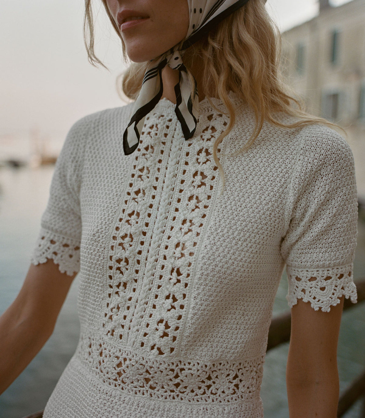 Bathilde Hand-Crocheted Heirloom Mini Dress – Pearl