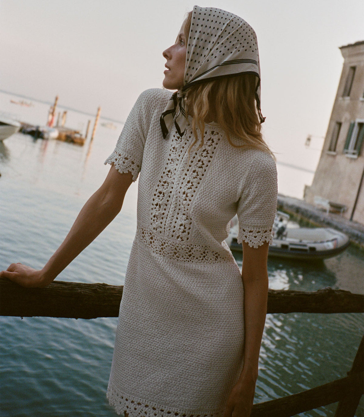 Bathilde Hand-Crocheted Heirloom Mini Dress – Pearl