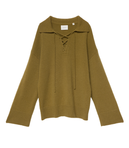 Burke 100% Cashmere Pullover Sweater – Mossy Olive Brown
