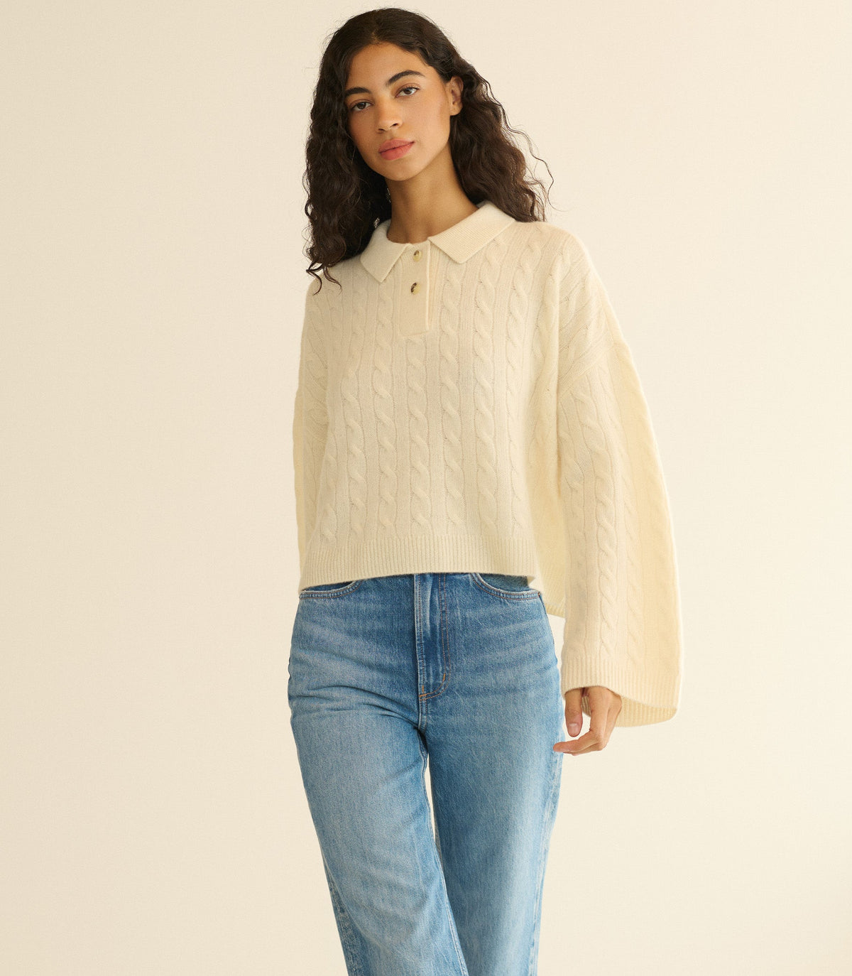 Cambridge Cable-Knit Cashmere Sweater – Magnolia