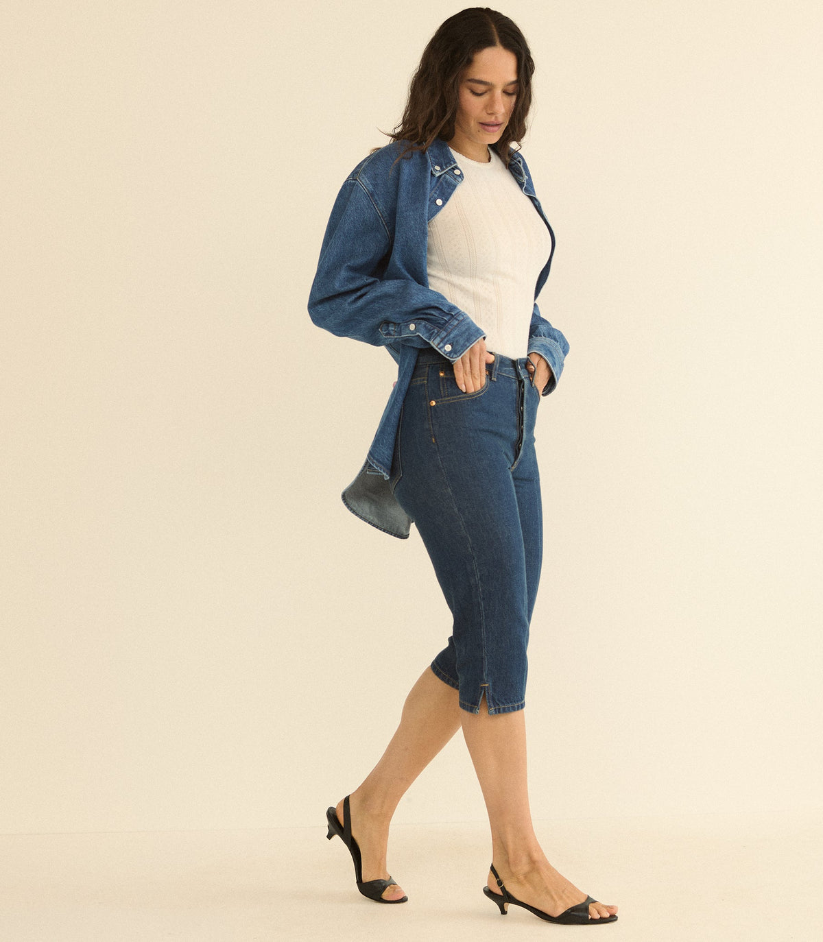 Chantal High-Rise Capri Jeans – Cavalaire Dark Wash