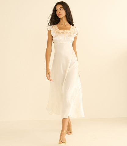 Corina Bias-Cut Silk Satin Dress | Salt