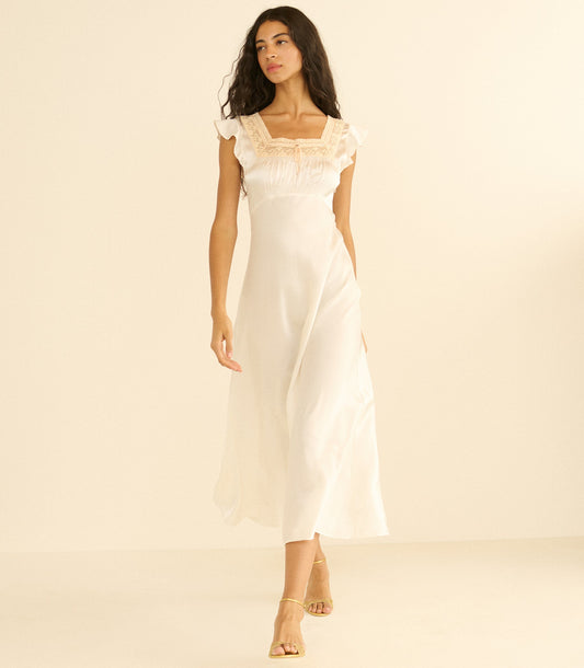 Corina Bias-Cut Silk Satin Dress | Salt