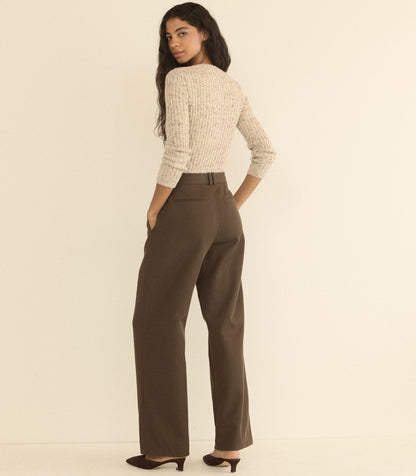 Danae Ribbed Wool Cardigan | Sabbia Melange