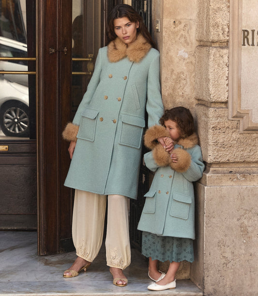 Deneuve Wool Bouclé Coat | Brighton Fog