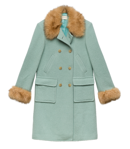 Deneuve Wool Bouclé Coat | Brighton Fog