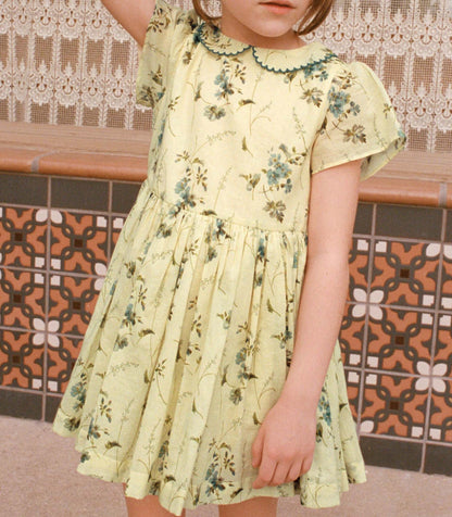 Dua Floral Organic Cotton Voile Dress | Sunshine
