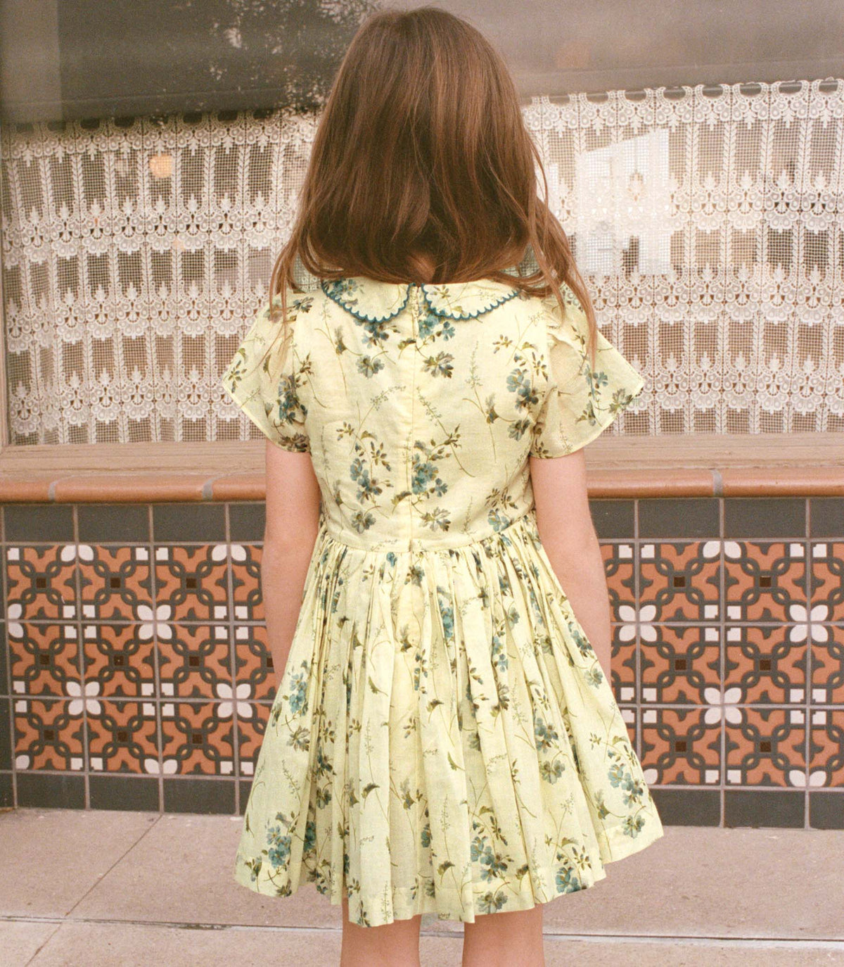 Dua Floral Organic Cotton Voile Dress | Sunshine