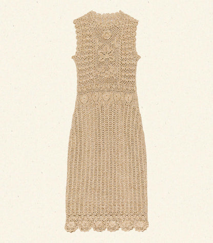 DÔEN Heirloom Esmina Metallic Gold Midi Dress