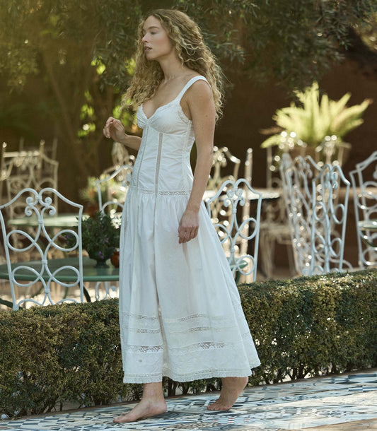 Esperance Organic Cotton Poplin Dress in Salt