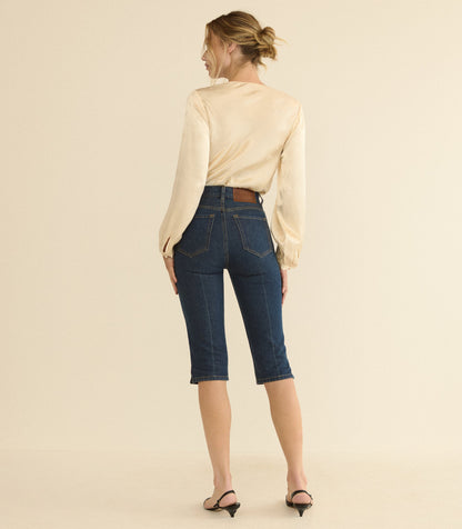 Espoir Cowl Neck Jacquard Top in Candlelight