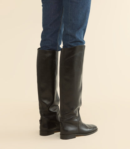 Essex Black Box Calf Leather Pull-On Boot | Italy