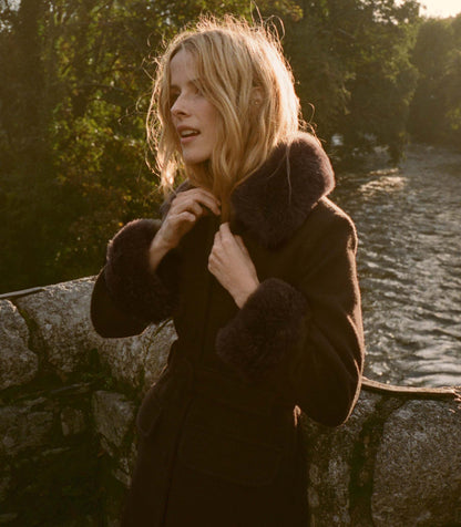 DÔEN Heirloom Farrow Wool-Cashmere Coat | Chocolate