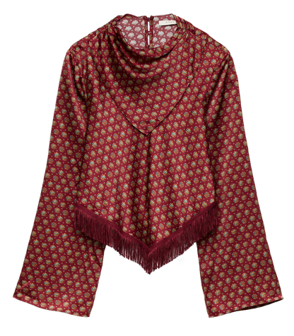 Faustella Silk Satin Top | San Sebastian Foulard Print