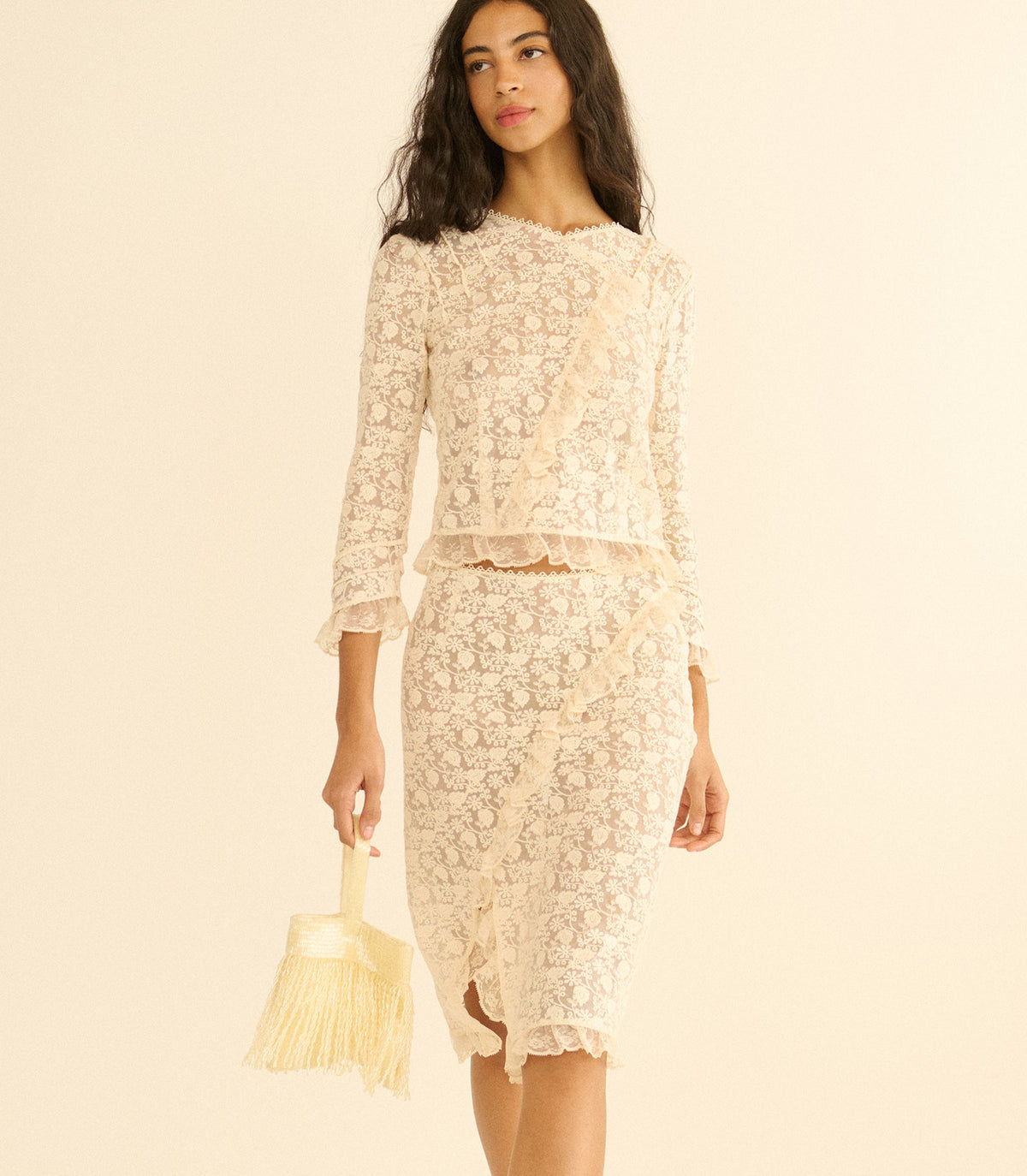 Fayette Top – Soft Camellia Embroidered Tulle