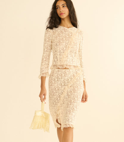 Fayette Top – Soft Camellia Embroidered Tulle