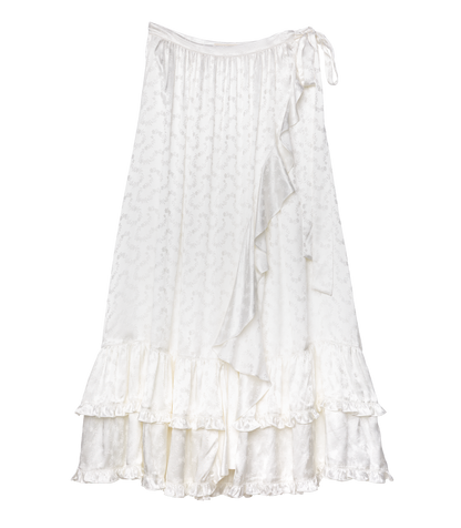 Fiorenza Skirt – Salt Shimmer Jacquard Ruffle