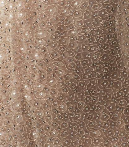 Gala Dress in Champagne – Hand-Beaded Silk Gown