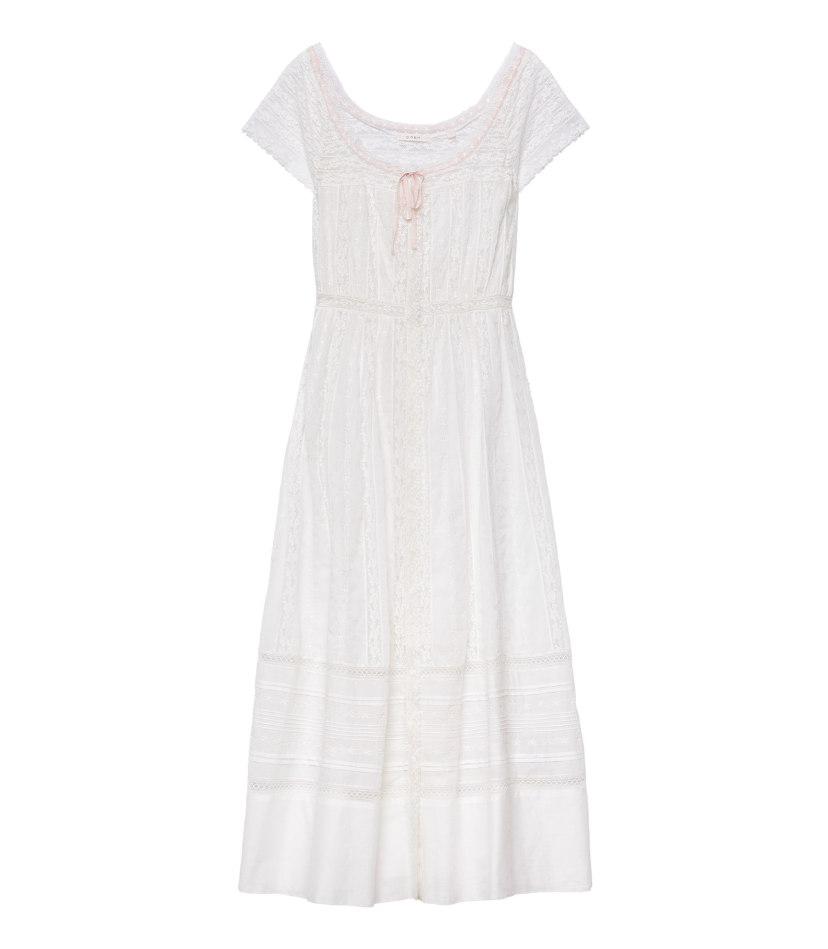 Georgiana Dress in Salt | Edwardian Lace Cotton Gown