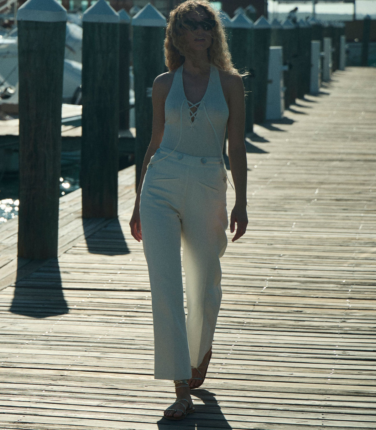 Glenne Wide-Leg Trouser in Salt | Organic Linen