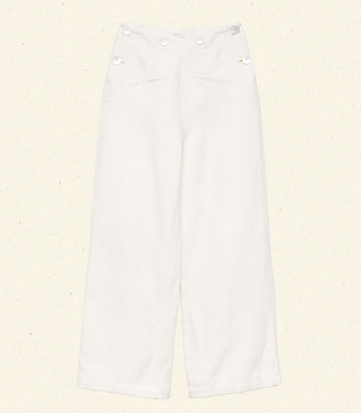 Glenne Wide-Leg Trouser in Salt | Organic Linen