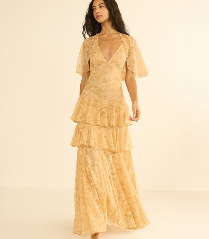 Gwyneth Lace Gown in Beige Pearl | 1930s-Inspired