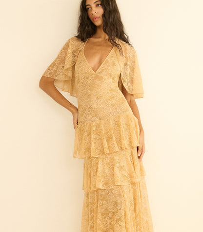 Gwyneth Lace Gown in Beige Pearl | 1930s-Inspired