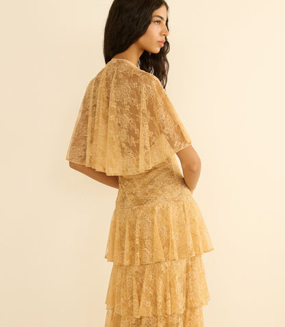 Gwyneth Lace Gown in Beige Pearl | 1930s-Inspired