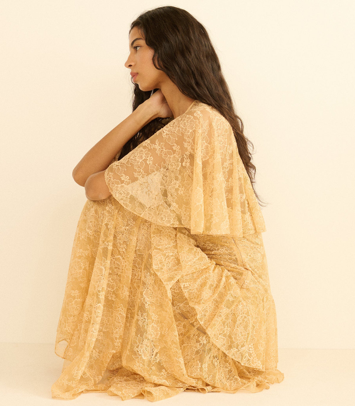 Gwyneth Lace Gown in Beige Pearl | 1930s-Inspired
