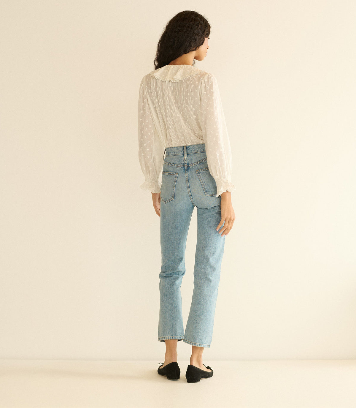 Hardy Embroidered Top in Salt | Organic Cotton Voile