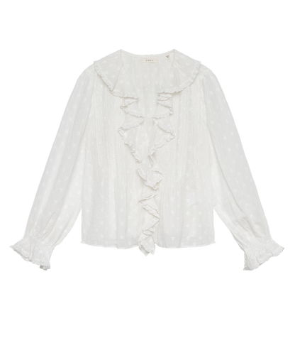 Hardy Embroidered Top in Salt | Organic Cotton Voile