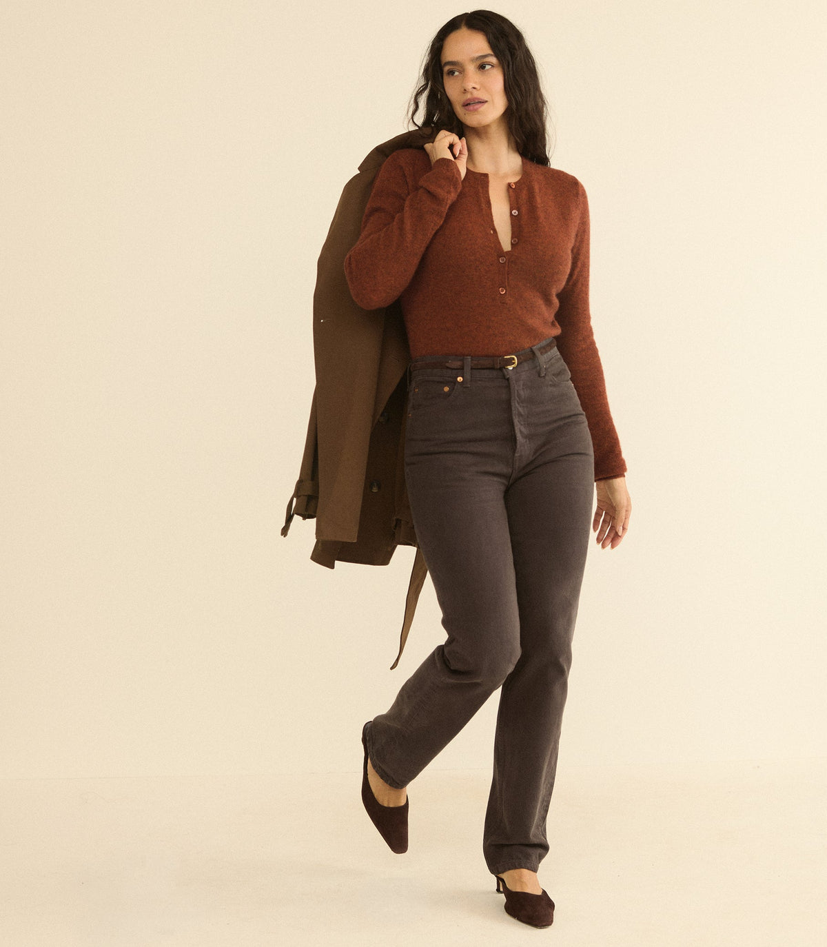Ondine Jean – Equestrian Brown Wash | Slim Straight Denim