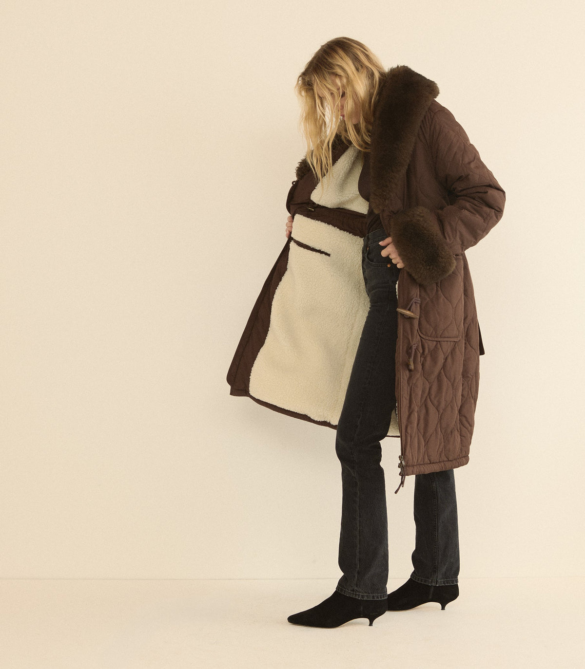Hemlock Quilted Coat in Chocolate Brown | Insulated