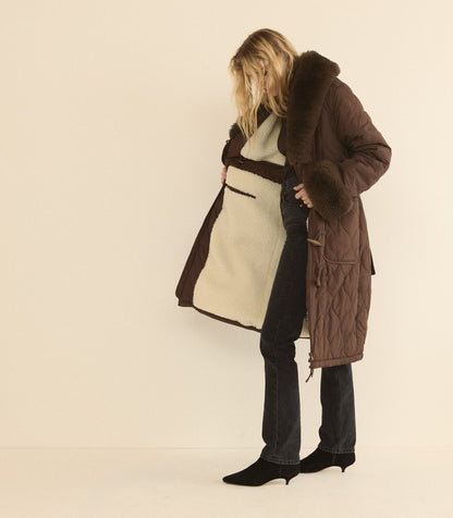 Hemlock Quilted Coat in Chocolate Brown | Insulated