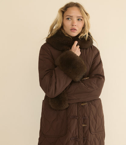 Hemlock Quilted Coat in Chocolate Brown | Insulated