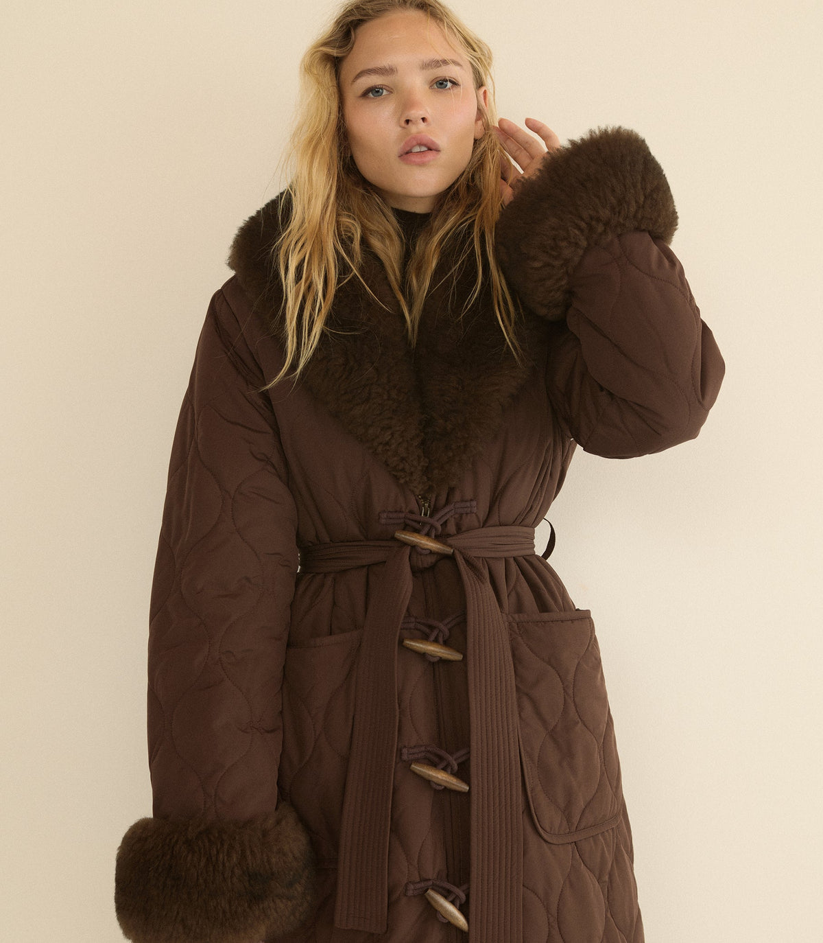 Hemlock Quilted Coat in Chocolate Brown | Insulated