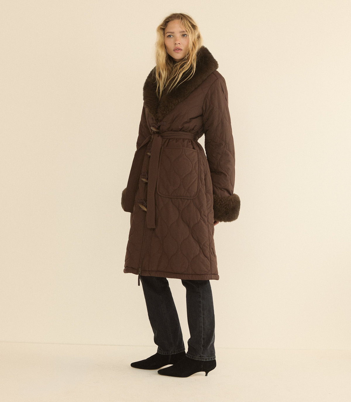 Hemlock Quilted Coat in Chocolate Brown | Insulated