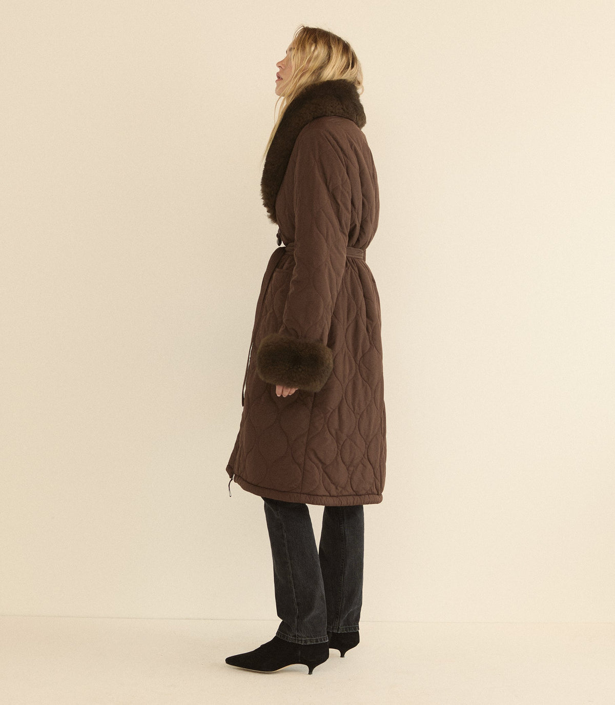 Hemlock Quilted Coat in Chocolate Brown | Insulated