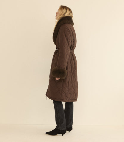 Hemlock Quilted Coat in Chocolate Brown | Insulated