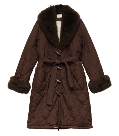 Hemlock Quilted Coat in Chocolate Brown | Insulated