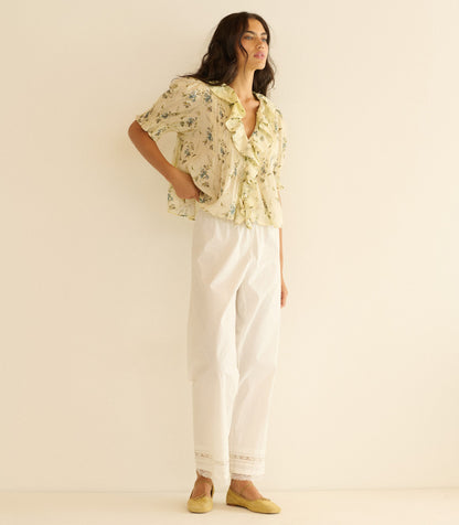 Lavona Pant – Powder Organic Cotton Poplin Trouser