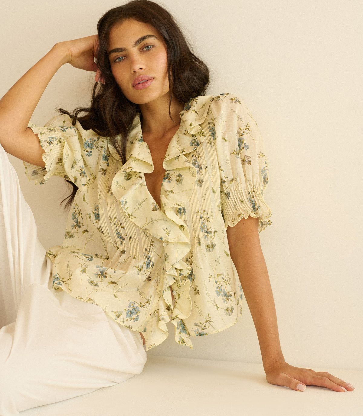 Henri Floral Blouse | Sunshine Prairie Rose Print
